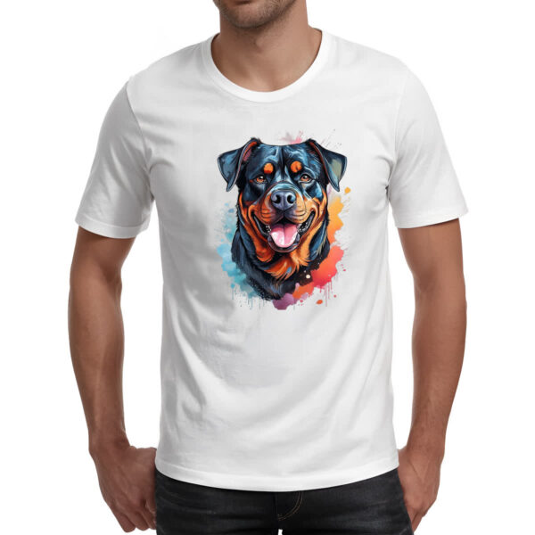 Camiseta Unissex Rottweiler Watercolor Arte - Imagem 2