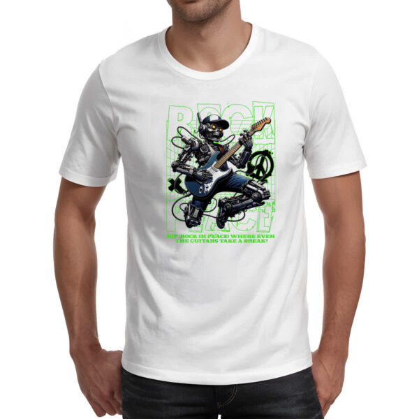 Camiseta Unissex Skull Robot Rock - Imagem 2