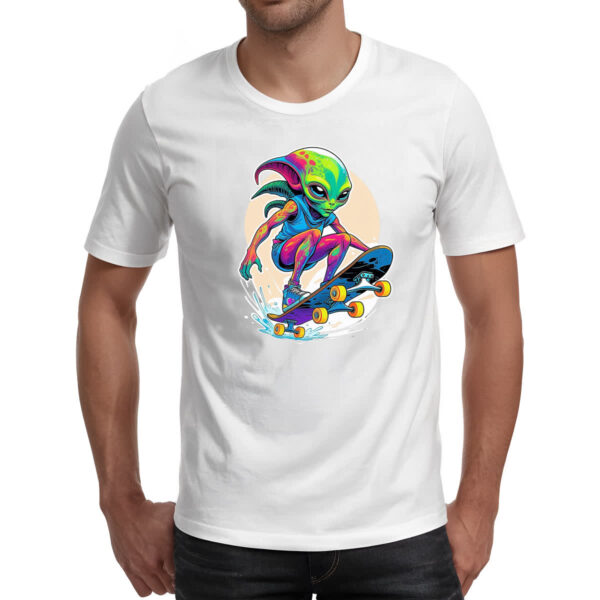 Camiseta Unissex ET andando de skate - Imagem 2