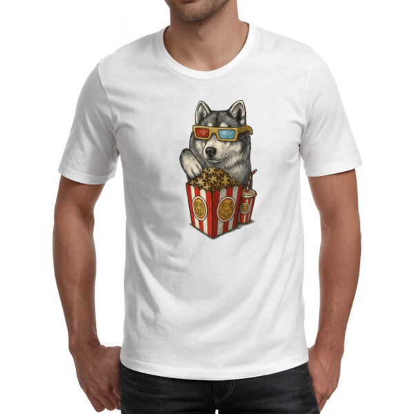 Camiseta Unissex Lobo cinema 3D - Imagem 2