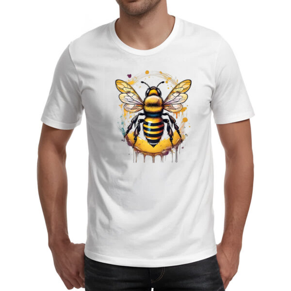 Camiseta Unissex Abelha Watercolor Arte - Imagem 2