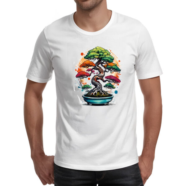 Camiseta Unissex Bonsai Watercolor Arte - Imagem 2