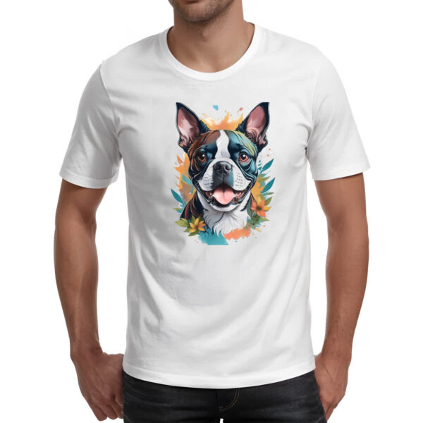Camiseta Unissex Boston Terrier Watercolor Arte - Imagem 2