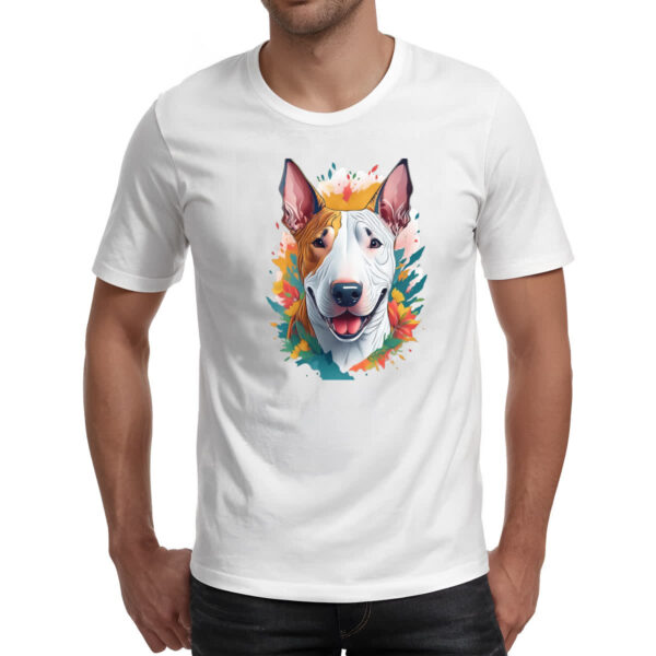 Camiseta Unissex Bull Terrier Watercolor Arte - Imagem 2