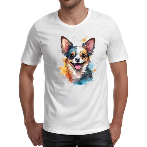 Camiseta Unissex Chihuahua Watercolor Arte - Imagem 2
