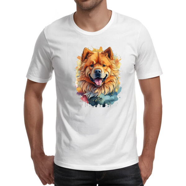 Camiseta Unissex Chow Chow Watercolor Arte - Imagem 2