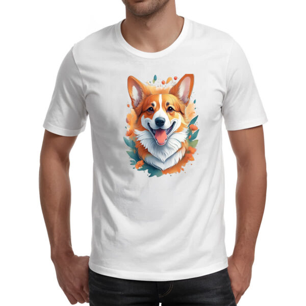 Camiseta Unissex Corgi Watercolor Arte - Imagem 2