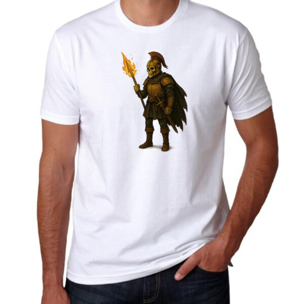 Camiseta Unissex Caveira guerreira medieval - Imagem 3