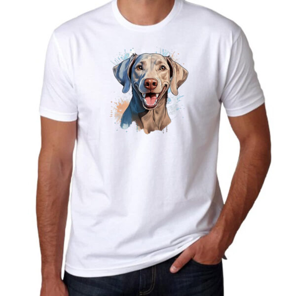 Camiseta Unissex Weimaraner Watercolor Arte - Imagem 3