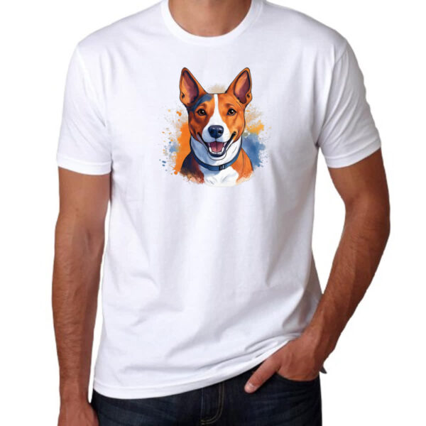 Camiseta Unissex Basenji Watercolor Arte - Imagem 3