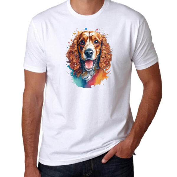 Camiseta Unissex Cocker spaniel ingles Watercolor Arte - Imagem 3