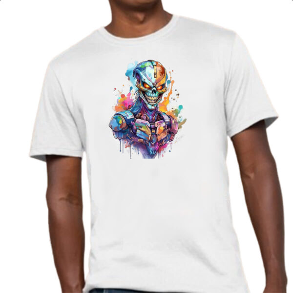 Camiseta Unissex Exterminador Watercolor Arte - Imagem 4
