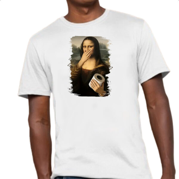 Camiseta Unissex Mona Lisa que fedo - Imagem 4