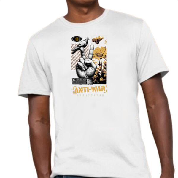 Camiseta Unissex Paz e amor anti guerra - Imagem 4