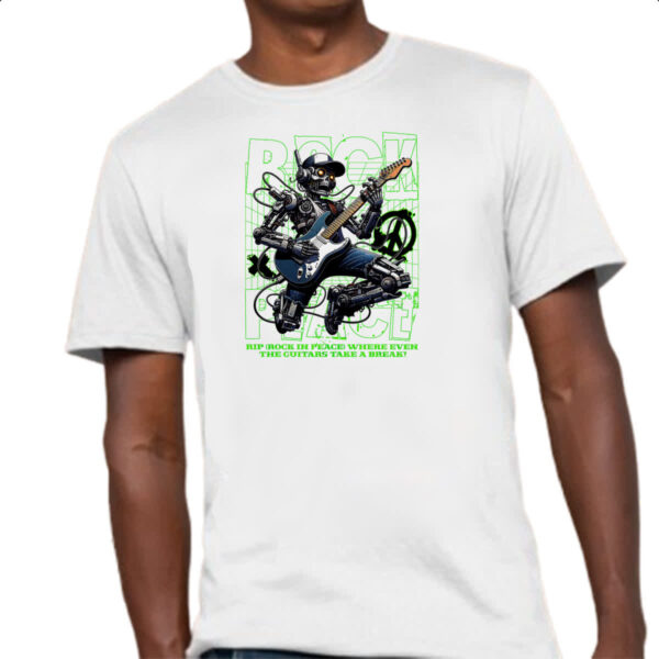 Camiseta Unissex Skull Robot Rock - Imagem 4