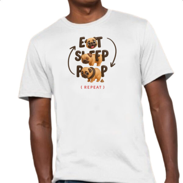 Camiseta Unissex Pug e o seu ciclo - Imagem 4