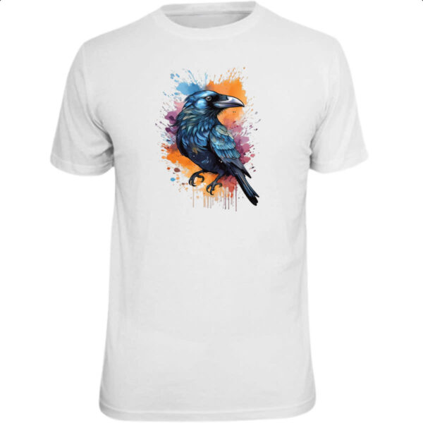 Camiseta Unissex Corvo Watercolor Arte
