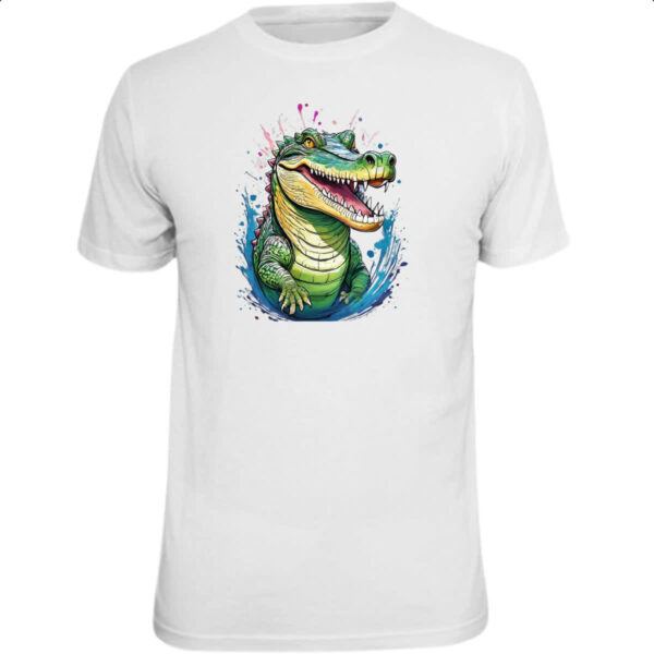 Camiseta Unissex Crocodilo Watercolor Arte