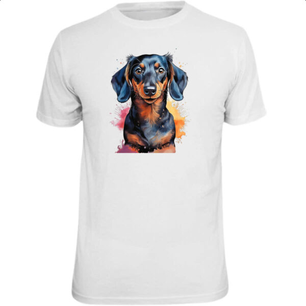 Camiseta Unissex Dachshund Watercolor Arte