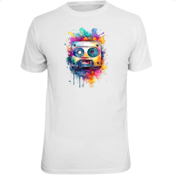 Camiseta Unissex Fita K7 Watercolor Arte