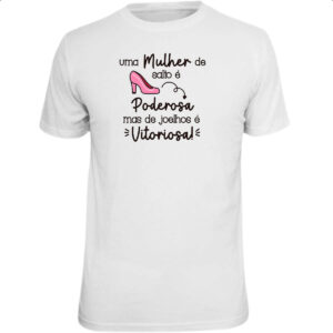 Camiseta Unissex Mulher Salto Poderosa Joelhos Vitoriosa