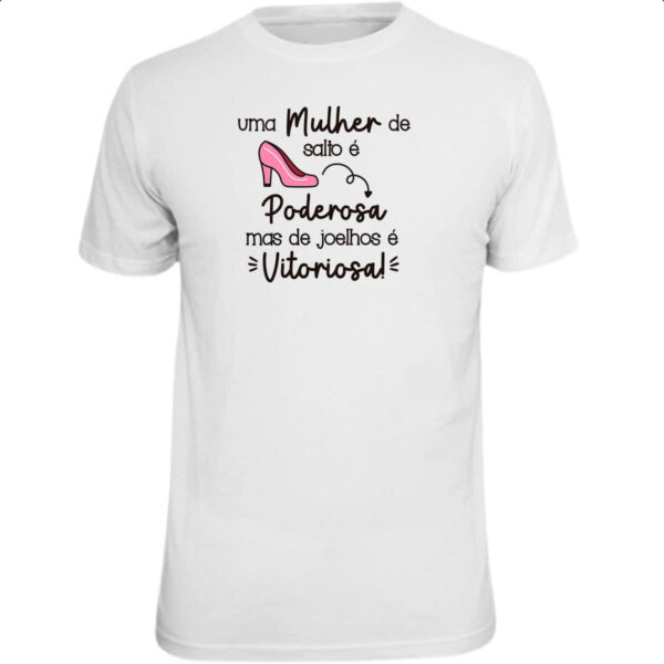 Camiseta Unissex Mulher Salto Poderosa Joelhos Vitoriosa