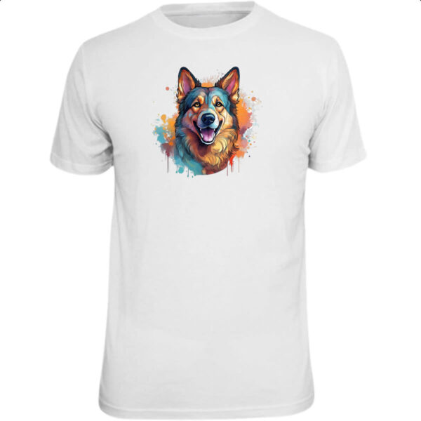 Camiseta Unissex Pastor alemao Watercolor Arte