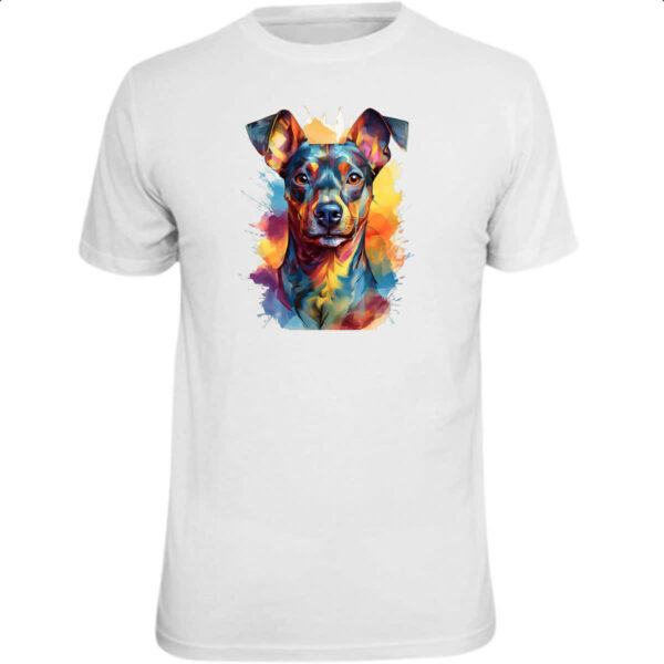 Camiseta Unissex Pinscher Watercolor Arte