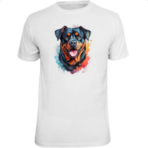 Camiseta Unissex Rottweiler Watercolor Arte
