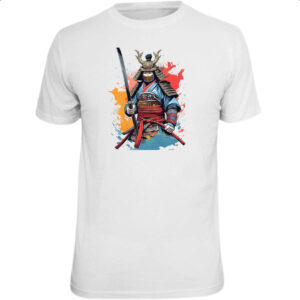 Camiseta Unissex Samurai Watercolor Arte