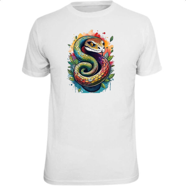 Camiseta Unissex Serpente Watercolor Arte