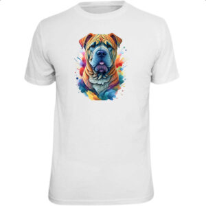 Camiseta Unissex Shar-pei Watercolor Arte