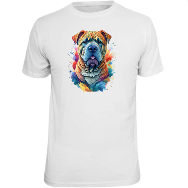 Camiseta Unissex Shar-pei Watercolor Arte