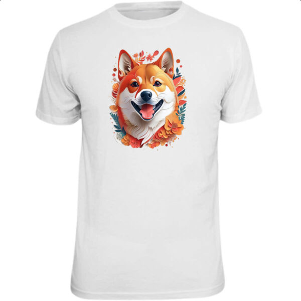 Camiseta Unissex Shiba Inu Watercolor Arte