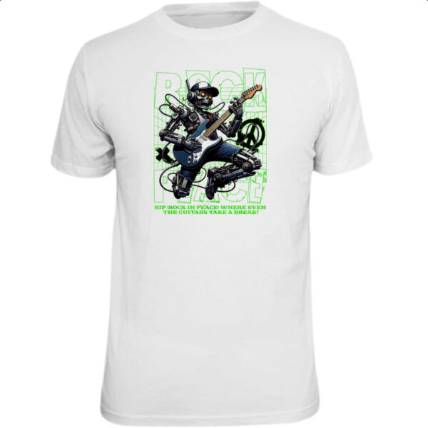 Camiseta Unissex Skull Robot Rock