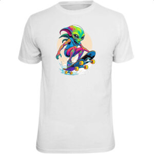 Camiseta Unissex ET andando de skate