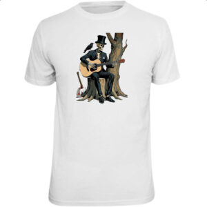 Camiseta Unissex Esqueleto tocando violao
