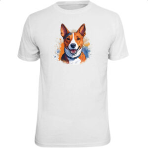 Camiseta Unissex Basenji Watercolor Arte