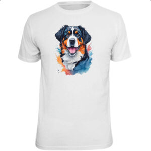Camiseta Unissex Boiadeiro de Berna Watercolor Arte