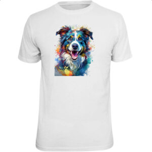 Camiseta Unissex Border Collie Watercolor Arte