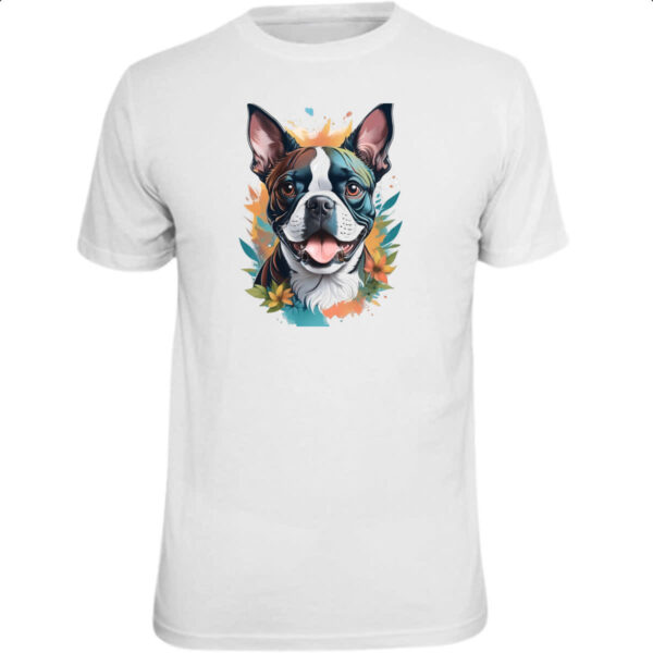 Camiseta Unissex Boston Terrier Watercolor Arte