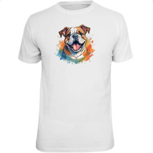 Camiseta Unissex Bulldog Watercolor Arte