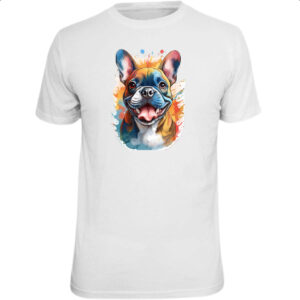 Camiseta Unissex Bulldog frances Watercolor Arte