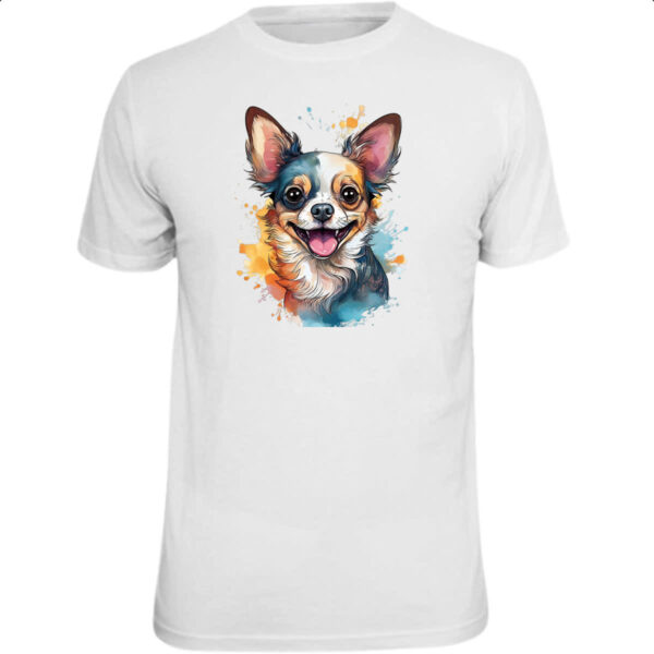 Camiseta Unissex Chihuahua Watercolor Arte