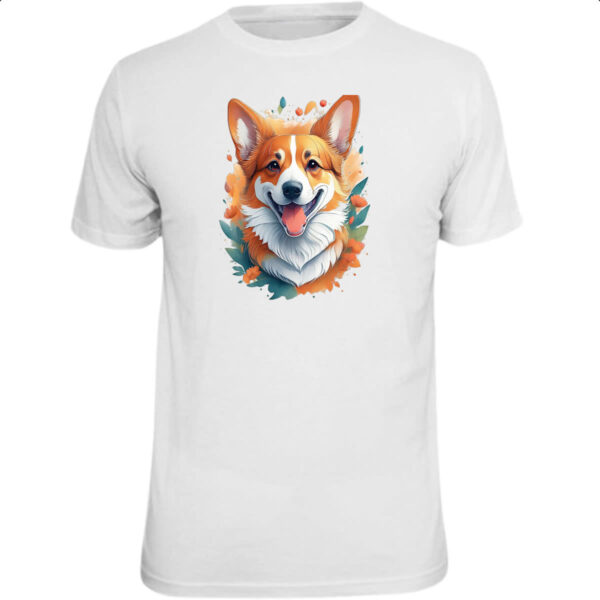 Camiseta Unissex Corgi Watercolor Arte