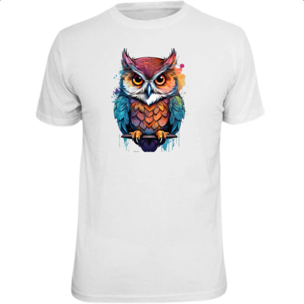 Camiseta Unissex Coruja Watercolor Arte