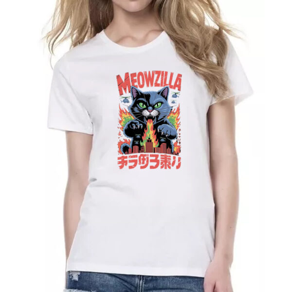 Camiseta Baby Look Meowzilla - Imagem 2