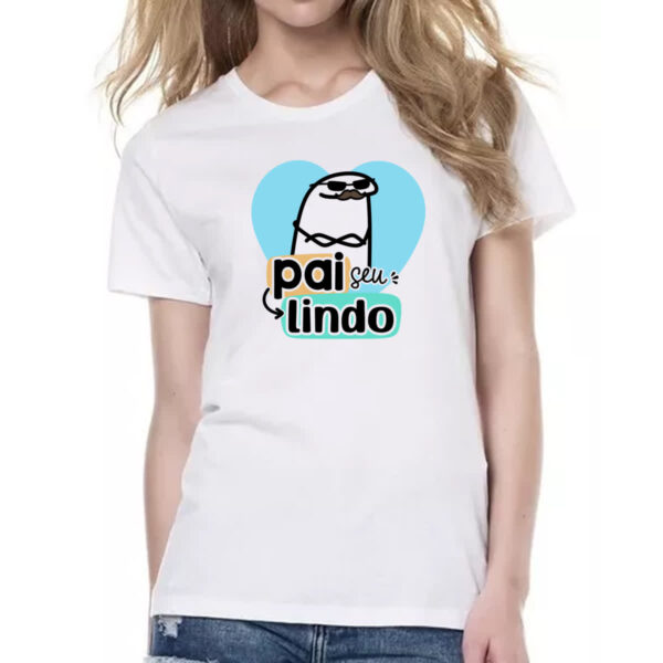 Camiseta Baby Look Dia dos Pais Flork Lindo - Imagem 2