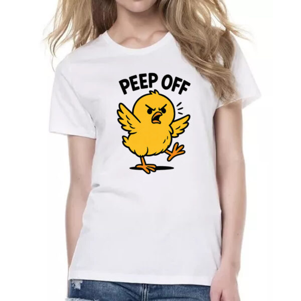 Camiseta Baby Look Pintinho Amarelo Peep Off - Imagem 2
