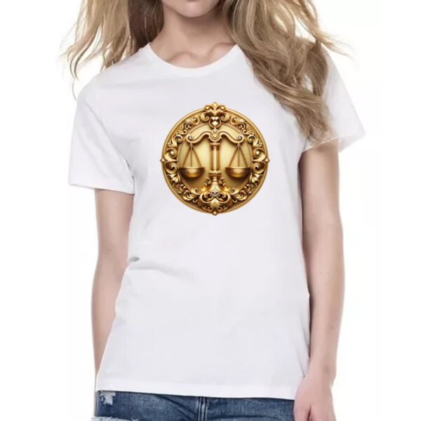 Camiseta Baby Look Signo de libra moeda de ouro - Imagem 2